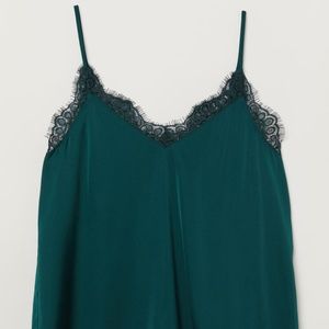 Satin Green Lace Cami